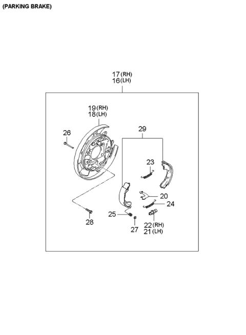2006 Kia Sportage Produced Before SEP.2006 Rear Wheel Brake Diagram 5