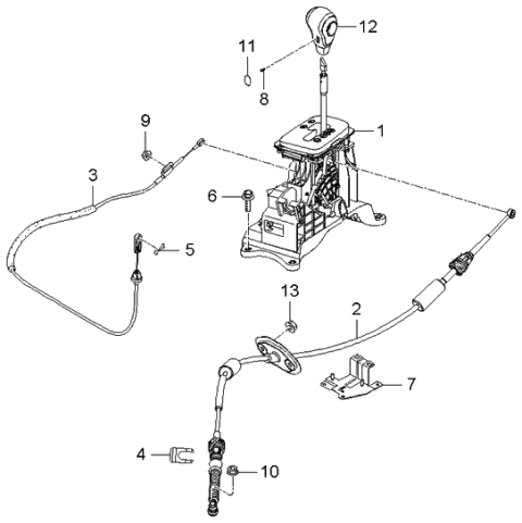 2006 Kia Sportage Produced Before SEP.2006 Shift Lever Control Diagram 2