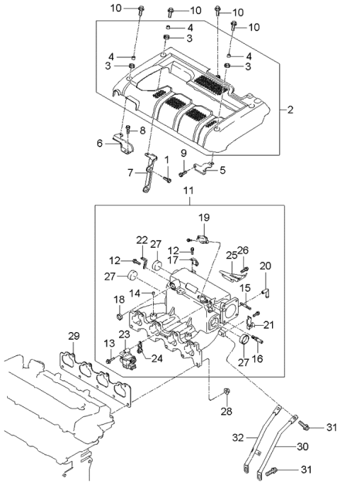 2005 Kia Sportage Intake Manifold Diagram 1