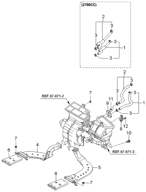 2005 Kia Sportage Heater System-Duct & Hose Diagram