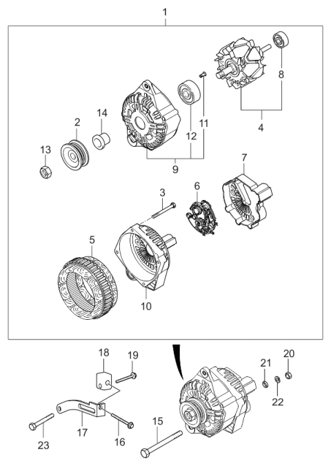 2006 Kia Sportage Alternator Diagram 1