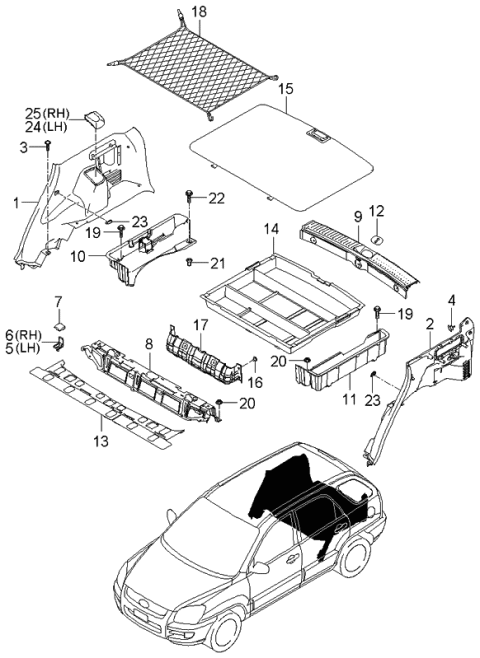 2006 Kia Sportage Cover-Service, RH Diagram for 857331F000EZ