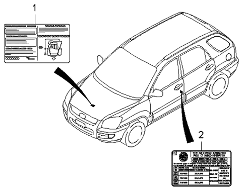 2006 Kia Sportage Label-1 Diagram for 3245123020