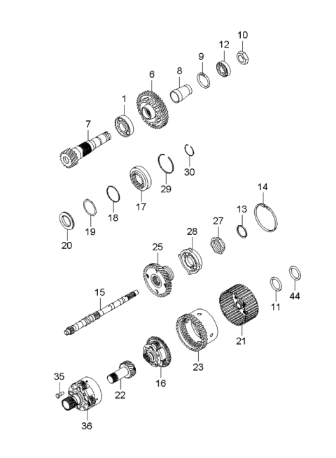 2006 Kia Sportage Produced Before SEP.2006 Transaxle Gear-Auto Diagram 2