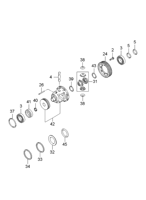 2006 Kia Sportage Produced Before SEP.2006 Transaxle Gear-Auto Diagram 4