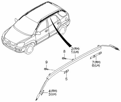 2005 Kia Sportage Curtain Airbag Diagram