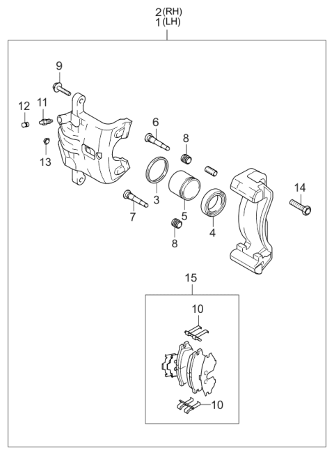 2006 Kia Sportage Produced Before SEP.2006 Rear Wheel Brake Diagram 3