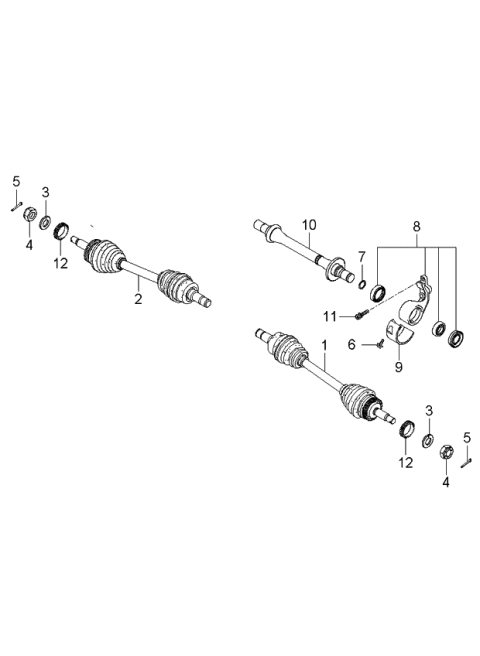 2006 Kia Sportage Drive Shaft-Front Diagram 2