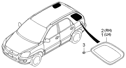 2005 Kia Sportage Quarter Window Diagram