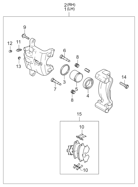 2006 Kia Sportage Produced Before SEP.2006 Rear Wheel Brake Diagram 2