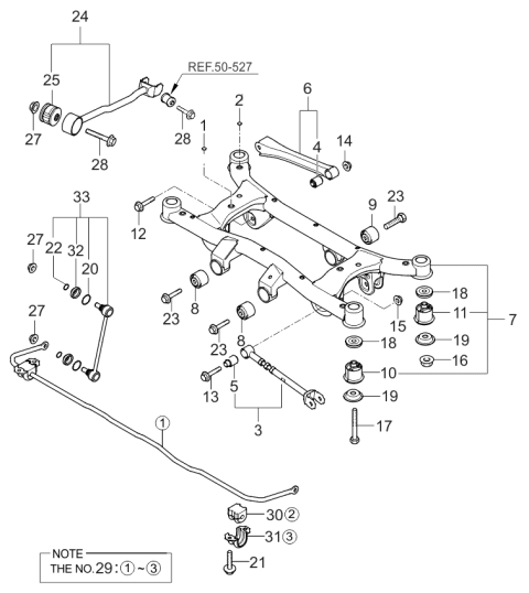 2005 Kia Sportage Arm Assembly-Rear Suspension Diagram for 552202E600