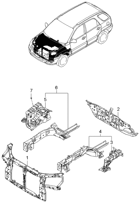 2005 Kia Sportage Panel Complete-Dash Diagram for 643001F010