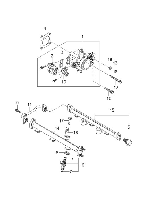 2006 Kia Sportage Throttle Body & Injector Diagram 2