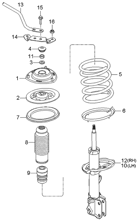 2006 Kia Sportage Spring & Strut-Front Diagram