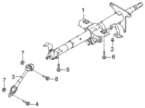 2005 Kia Sportage Column Assembly-Steering Diagram for 563102E000