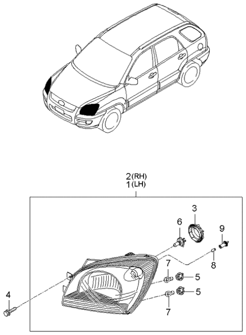 2006 Kia Sportage Head Lamp Diagram