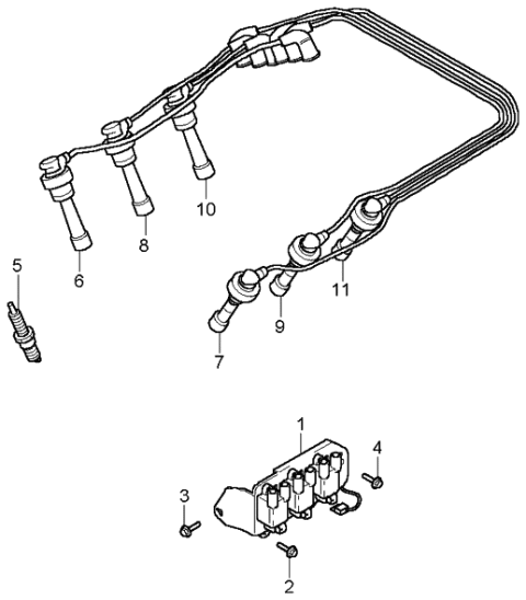 2005 Kia Sportage Spark Plug & Cable Diagram 2