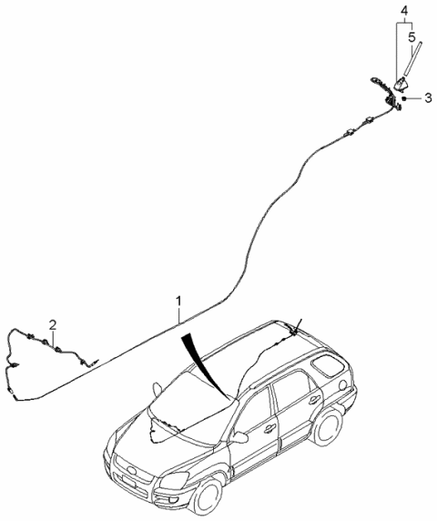 2005 Kia Sportage Roof Antenna Assembly Diagram for 962501F100
