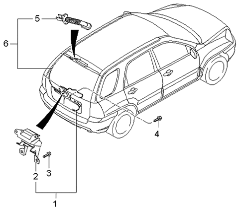 2005 Kia Sportage Wiring Assembly-Tail Gate Diagram for 916801F110