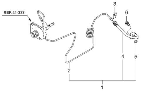2005 Kia Sportage Clutch Tube Assembly Diagram for 416302E105