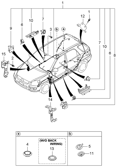 2005 Kia Sportage Wiring Assembly-Floor Diagram for 915031F240