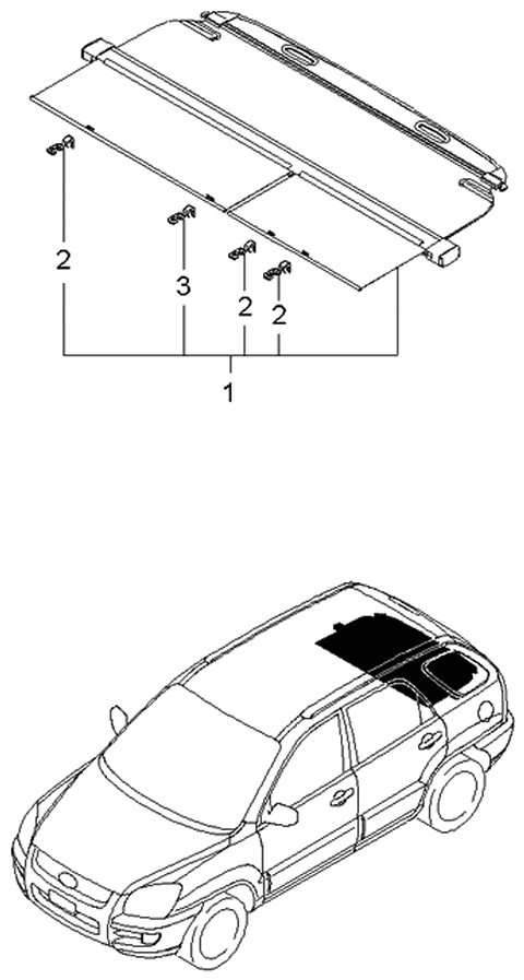 2005 Kia Sportage Hook-Covering Shelf Diagram for 859121F100WK