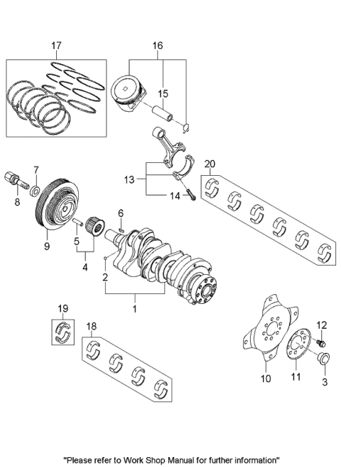 2005 Kia Sportage Crankshaft & Piston Diagram 2