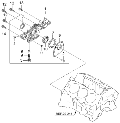 2006 Kia Sportage Front Case & Oil Filter Diagram 2