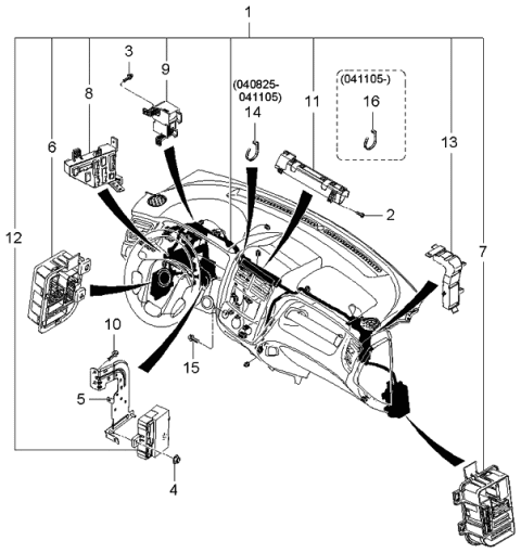 2005 Kia Sportage Wiring Assembly-Main Diagram for 911051F191