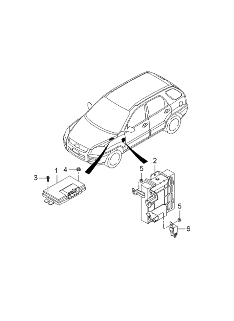 2005 Kia Sportage Relay-A/T Control Diagram for 9544539058