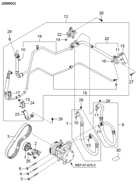 2005 Kia Sportage Air Condition System-Cooler Line Diagram 1