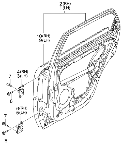 2005 Kia Sportage Panel-Rear Door Diagram