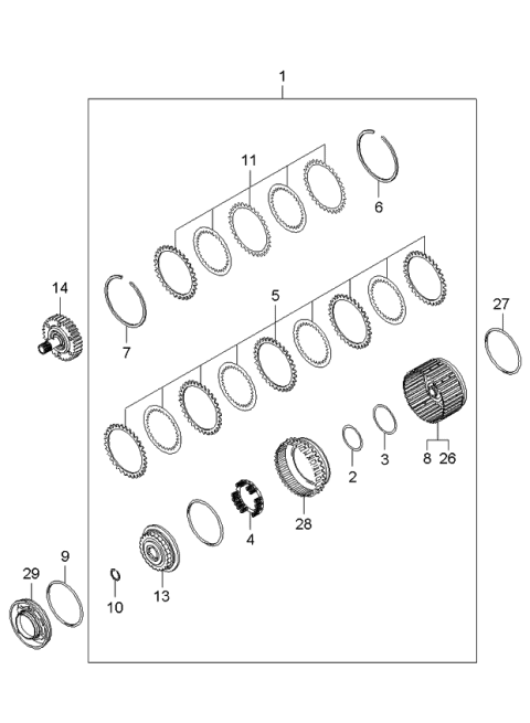 2006 Kia Sportage Produced Before SEP.2006 Transaxle Clutch-Auto Diagram 2