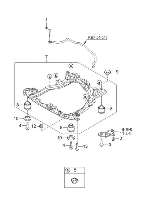 2005 Kia Sportage Stay LH Diagram for 624762E100