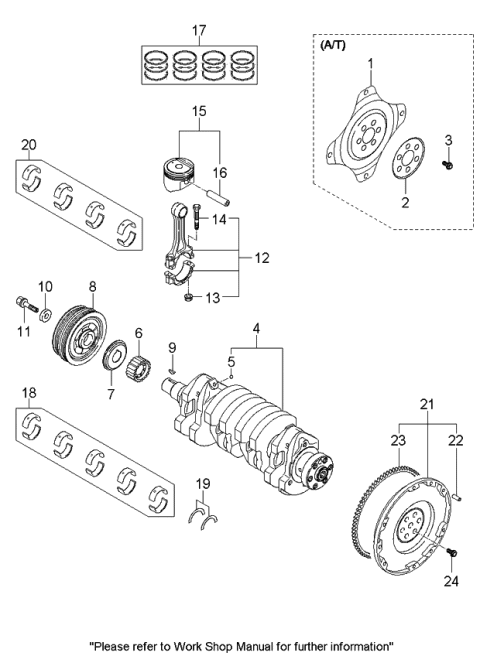 2006 Kia Sportage Crankshaft & Piston Diagram 1