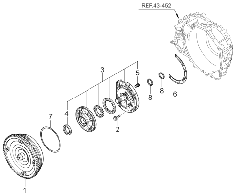2006 Kia Sportage Produced Before SEP.2006 Oil Pump & Torque Converter-Auto Diagram 2