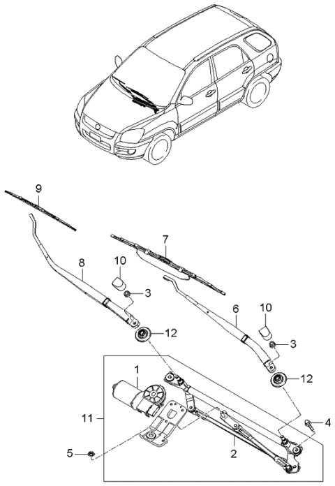 2006 Kia Sportage Windshield Wiper Diagram