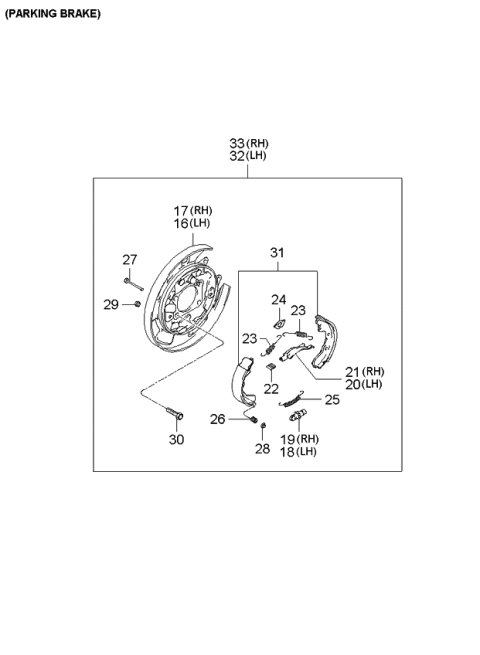 2006 Kia Sportage Produced Before SEP.2006 Rear Wheel Brake Diagram 8