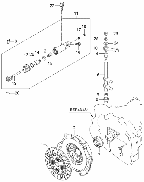 2006 Kia Sportage Cover Assembly-Clutch Diagram for 4130039260