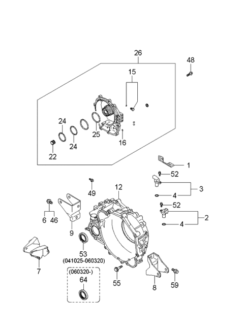 2006 Kia Sportage Produced Before SEP.2006 Auto Transmission Case Diagram 3