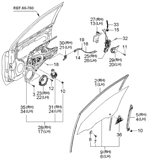 2006 Kia Sportage Speaker-Front Diagram for 963201F100