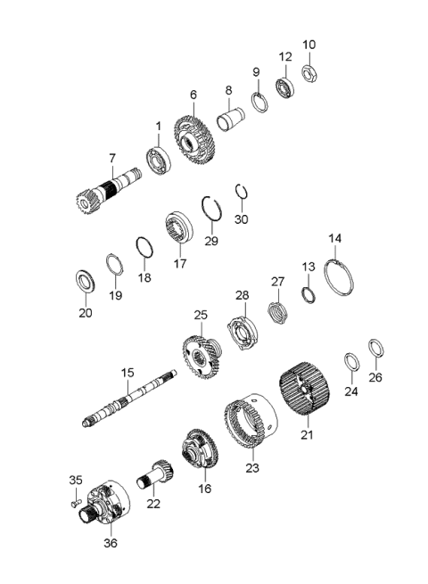 2006 Kia Sportage Transaxle Gear-Auto Diagram 1