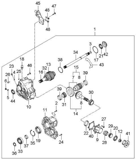 2005 Kia Sportage Transfer Assy Diagram 1