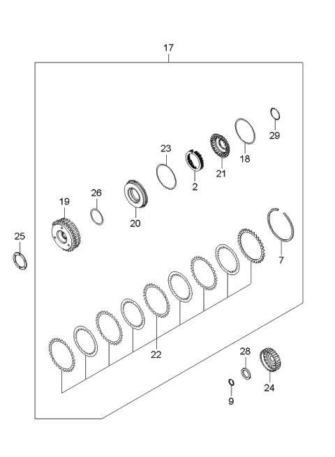 2004 Kia Spectra Transaxle Clutch-Auto Diagram 3