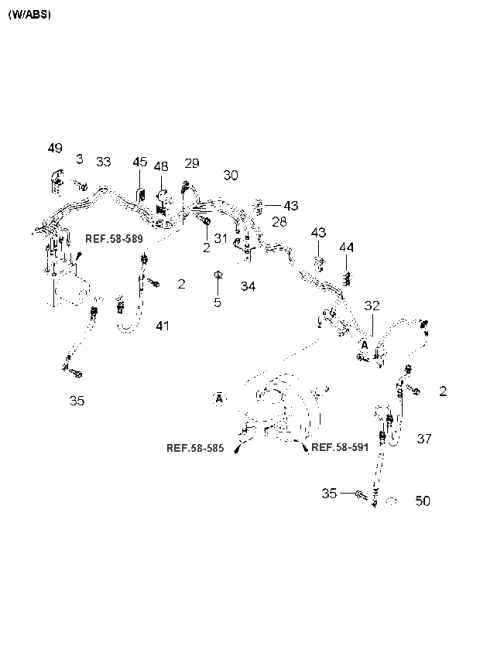 2003 Kia Spectra Clamp-Fuel Tube Diagram for 313272F000