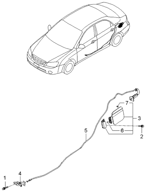 2005 Kia Spectra Fuel Filler Door Diagram