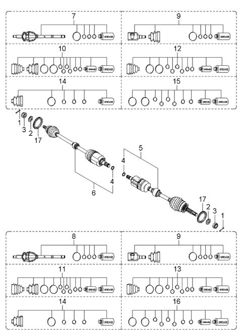 2006 Kia Spectra Drive Shaft Diagram 1