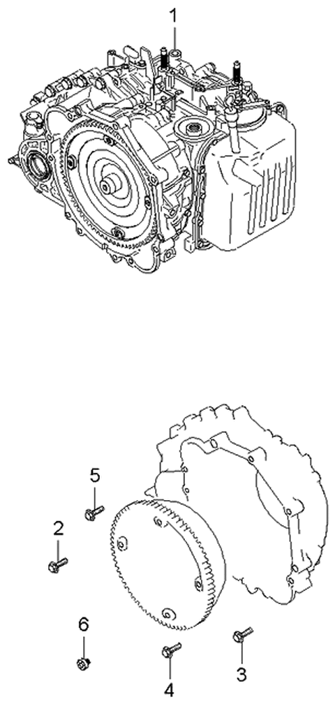 2003 Kia Spectra Transaxle Assy-Auto Diagram 1