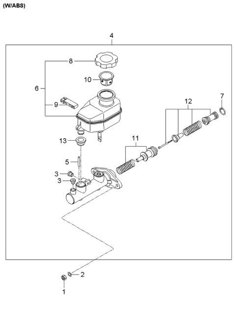 2006 Kia Spectra Brake Master Cylinder Diagram 2