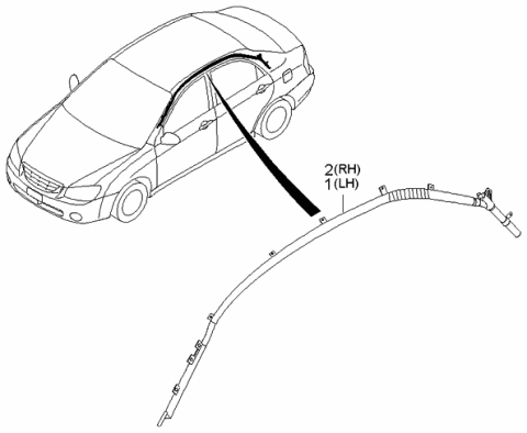 2004 Kia Spectra Sedan (New Body Style) Curtain Airbag Diagram